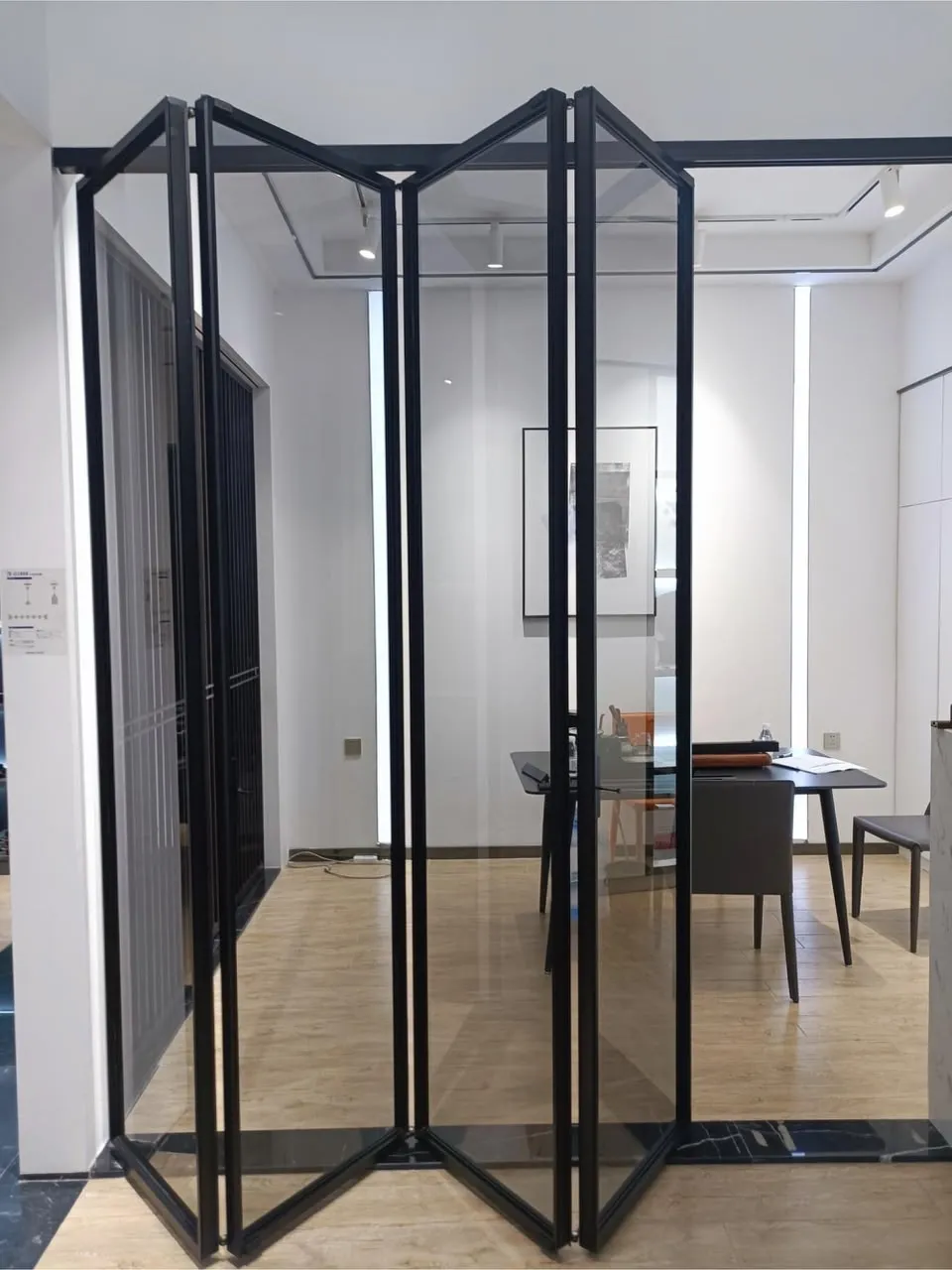Sliding and Folding Internal Glass Partition System