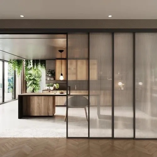 Telescopic Sliding Internal Glass Partition System